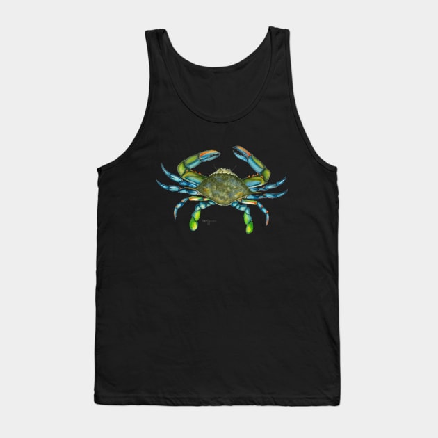 Blue Crab Tank Top by Dave Bartholet Wildlife Art